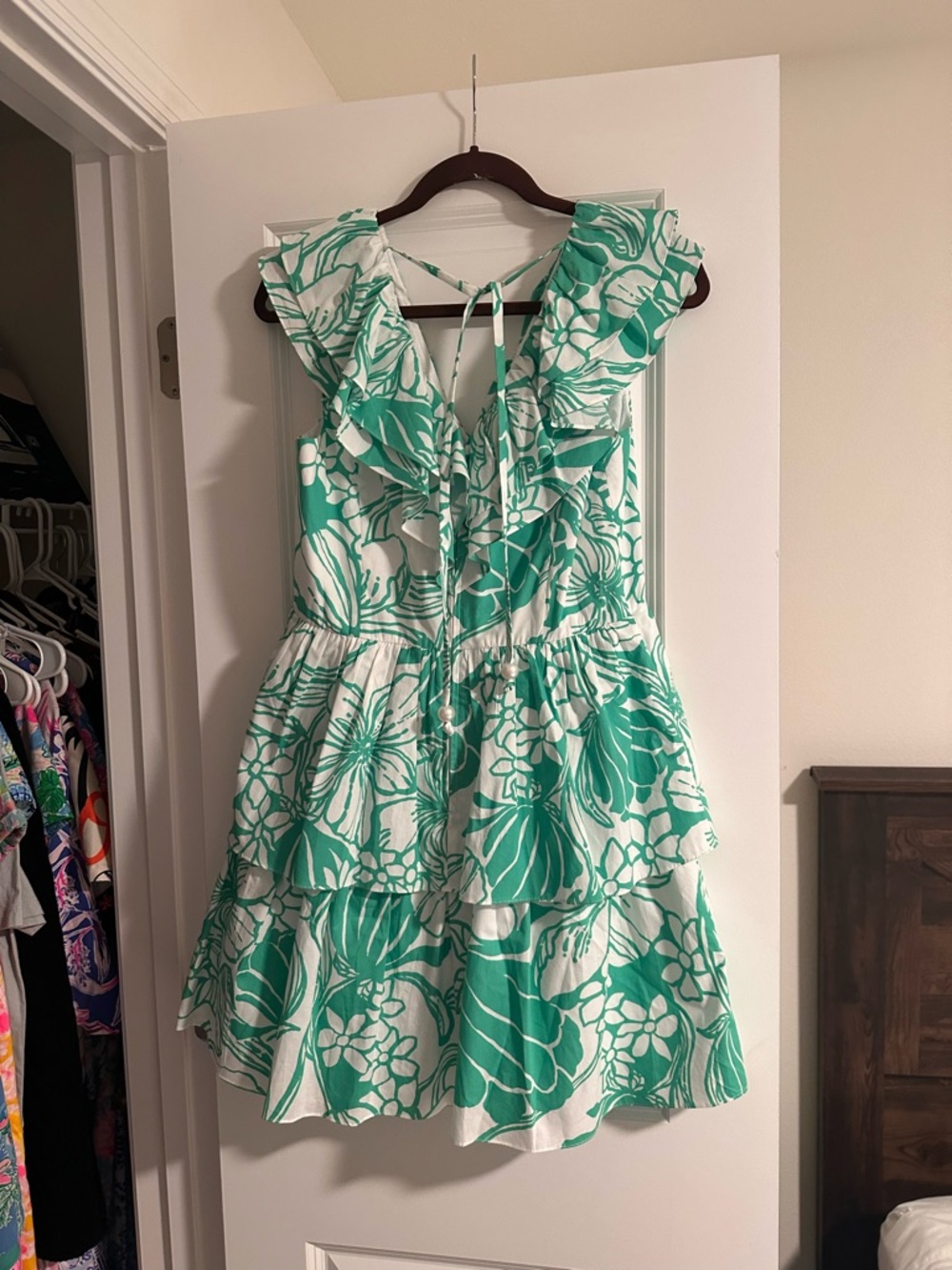 Lilly Pulitzer RITAMARIE V-NECK COTTON RUFFLE DRESS - Picture 3 of 7